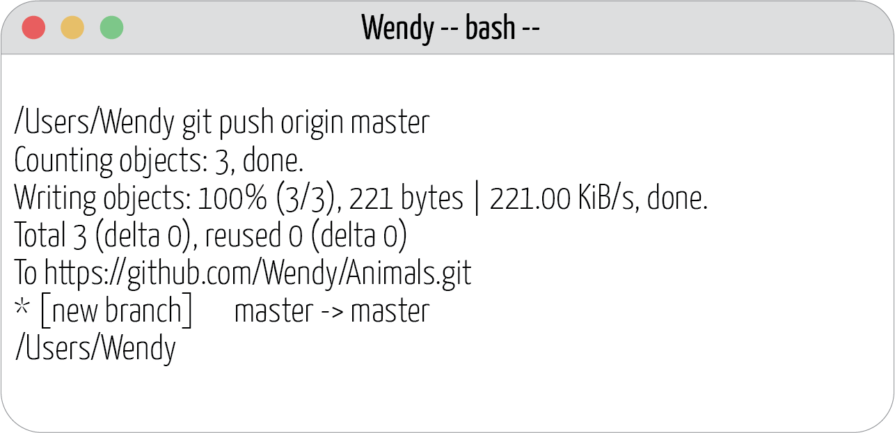 Image which shows how to run the git push command on the terminal